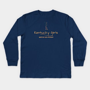 Barefoot, Pregnant, and Loving It in Kentucky Kids Long Sleeve T-Shirt